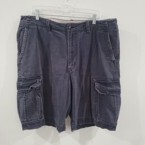 Y2K American Eagle Mens Cargo Shorts Size 38 Blue Long Retro Summer Beach